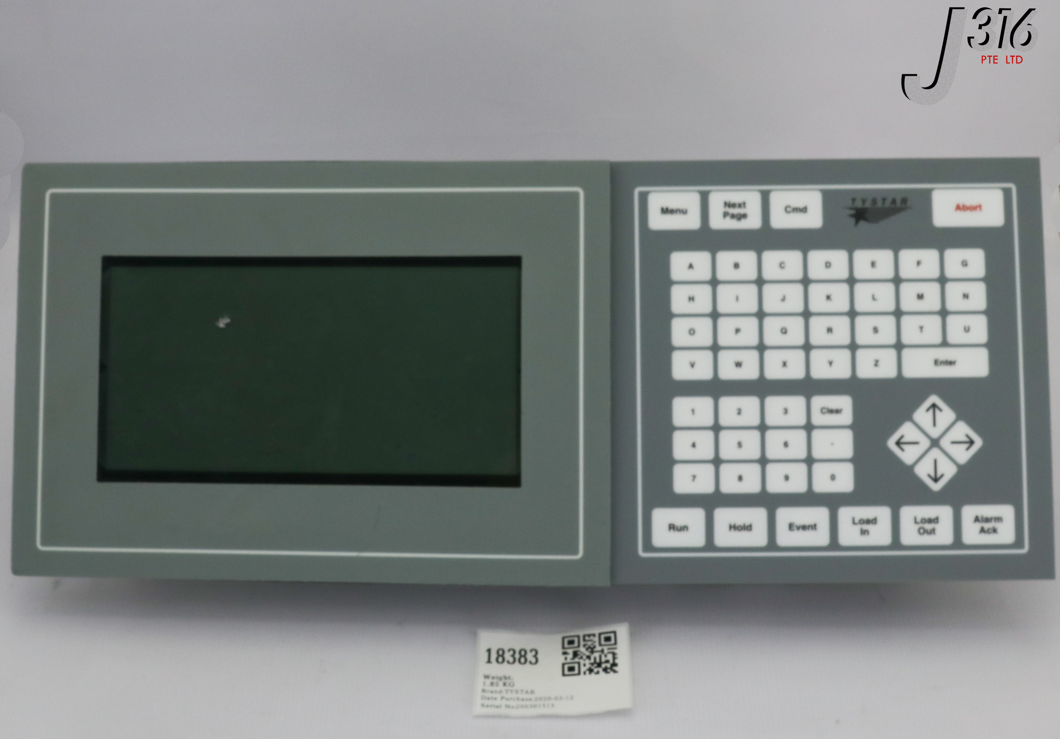 18383 TYSTAR CONTROL PANEL ASSY W/ TYLAN 907202-001 & PLANAR EL512